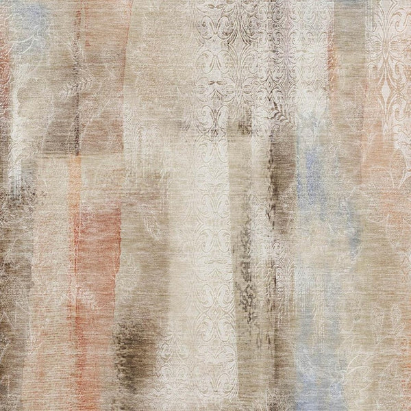 HomeRoots 8' X 10' Abstract Area Rug in Beige, Blue & Ivory – Washable, UV-Protected, Durable for Family Homes 648110