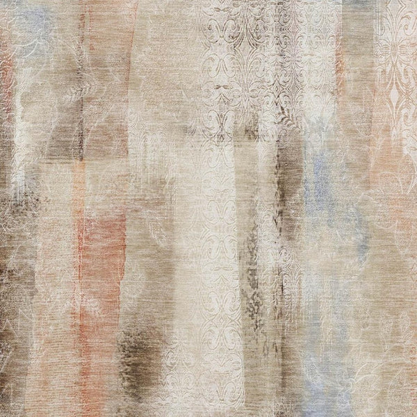 HomeRoots 9' X 12' Beige Blue Ivory Abstract Area Rug - Washable, UV-Protected, Stylish for High-Traffic Spaces 648111