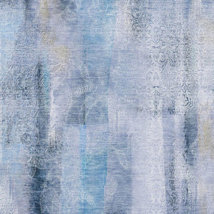 HomeRoots 9' X 12' Blue And Ivory Abstract Washable Area Rug – Stylish, Durable, UV-Protected for High Traffic Spaces 648117