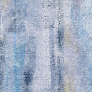 HomeRoots 10' X 14' Blue And Ivory Abstract Area Rug - Durable, Washable, UV-Protected for High-Traffic Spaces! 648118