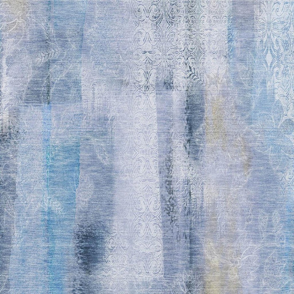HomeRoots 10' X 14' Blue And Ivory Abstract Area Rug - Durable, Washable, UV-Protected for High-Traffic Spaces! 648118