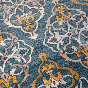 English Elm Christopher Knight Home® - Sedona6368B Multi 7.8x10.8 Rug – Abstract Ivory Lattice on Dark Blue, Stain‑Resistant, Pet‑Friendly 64812.00