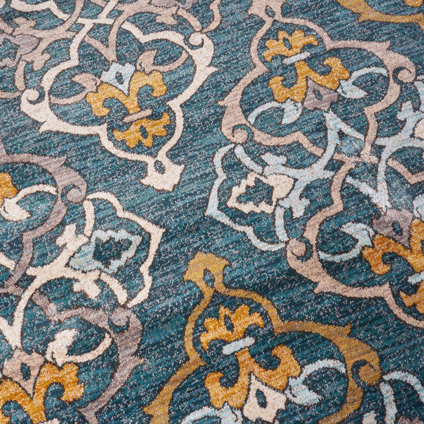 English Elm Christopher Knight Home® - Sedona6368B Multi 7.8x10.8 Rug – Abstract Ivory Lattice on Dark Blue, Stain‑Resistant, Pet‑Friendly 64812.00