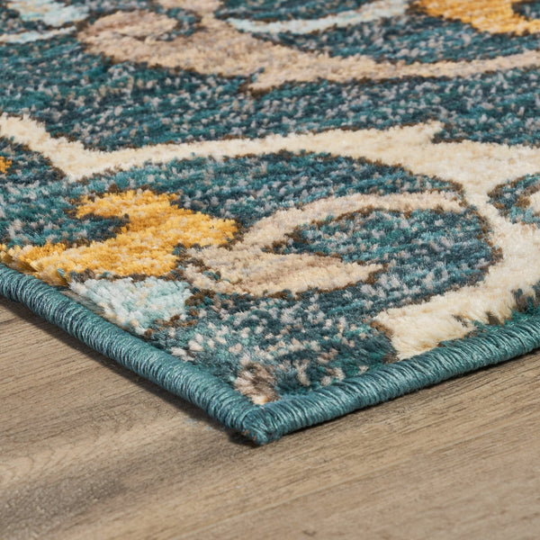 English Elm Christopher Knight Home® - Sedona6368B Multi 7.8x10.8 Rug – Abstract Ivory Lattice on Dark Blue, Stain‑Resistant, Pet‑Friendly 64812.00