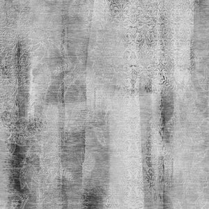 HomeRoots 9' X 12' Gray And Ivory Abstract Washable Area Rug – Stylish, Durable, Stain-Resistant & UV-Protected! 648123