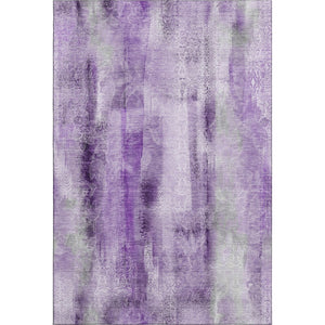 HomeRoots 9' X 12' Stylish Purple and Ivory Abstract Area Rug - Washable, UV Protected, Durable for Homes 648129