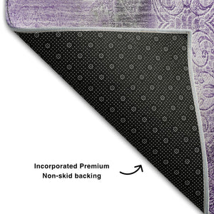 HomeRoots 9' X 12' Stylish Purple and Ivory Abstract Area Rug - Washable, UV Protected, Durable for Homes 648129