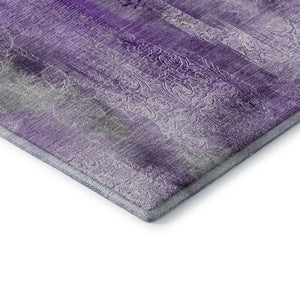 HomeRoots 9' X 12' Stylish Purple and Ivory Abstract Area Rug - Washable, UV Protected, Durable for Homes 648129