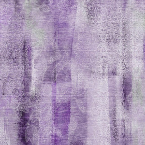 HomeRoots 10' X 14' Purple And Ivory Abstract Area Rug - Washable, UV Protected, Durable Design for Modern Homes 648130