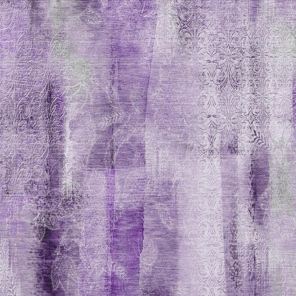 HomeRoots 10' X 14' Purple And Ivory Abstract Area Rug - Washable, UV Protected, Durable Design for Modern Homes 648130