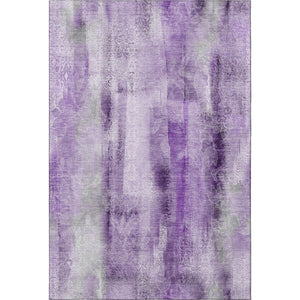 HomeRoots 10' X 14' Purple And Ivory Abstract Area Rug - Washable, UV Protected, Durable Design for Modern Homes 648130