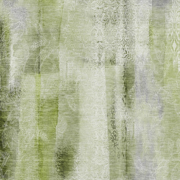 HomeRoots 5' X 8' Modern Sage and Ivory Abstract Area Rug - Washable, UV Protected, Durable, and Stylish! 648132