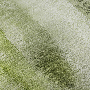 HomeRoots 8' Sage and Ivory Abstract Round Rug - Washable, UV-Protected, Stain-Resistant, Ideal for Busy Homes! 648133