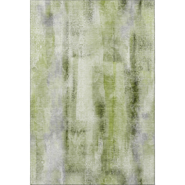 HomeRoots 8' X 10' Sage and Ivory Abstract Area Rug - Durable, Washable, UV-Protected for Busy Homes & Style 648134
