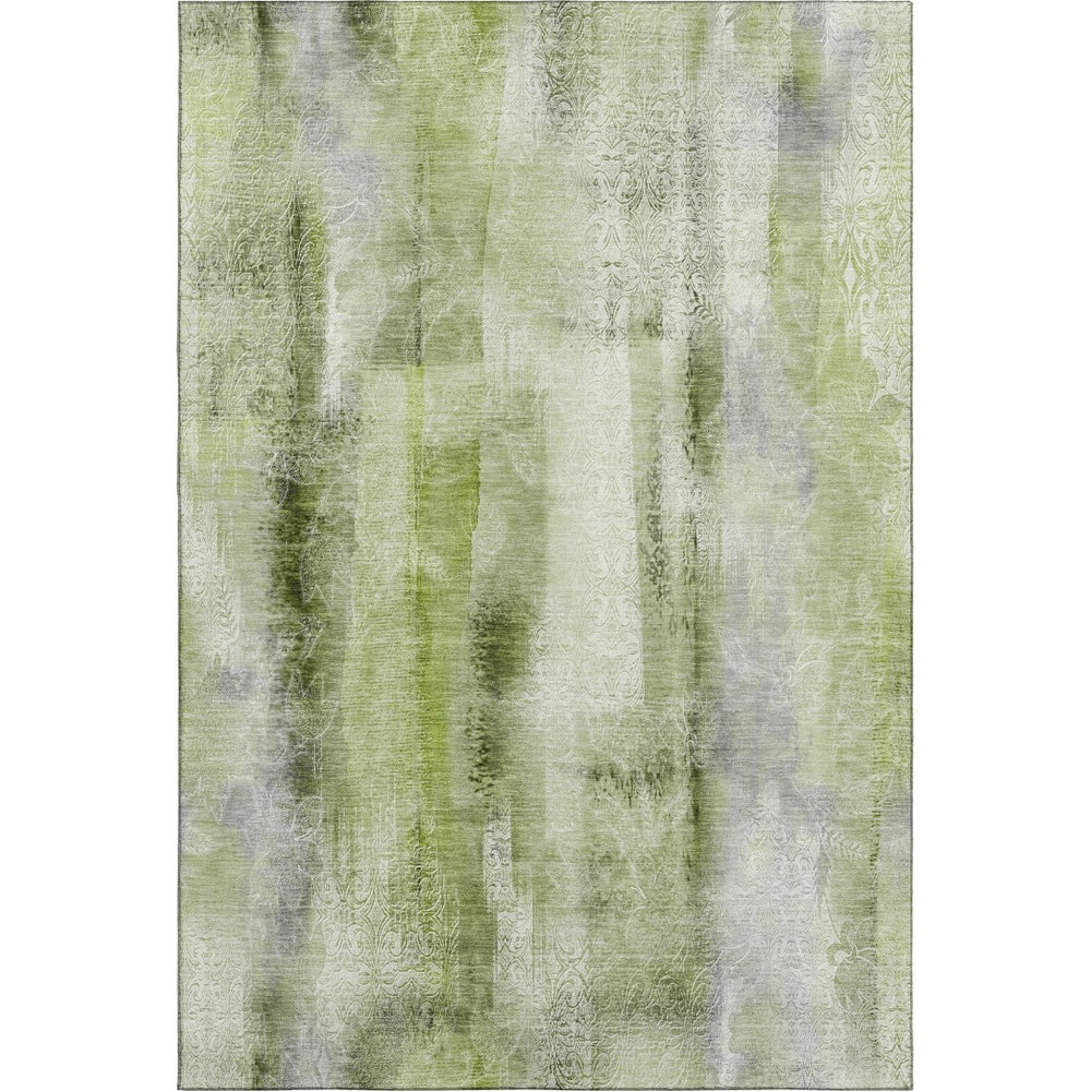 HomeRoots 9' X 12' Sage and Ivory Abstract Area Rug - Durable, Washable, UV Protected for Modern Living Spaces 648135