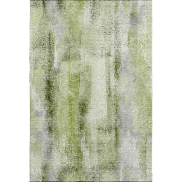HomeRoots 9' X 12' Sage and Ivory Abstract Area Rug - Durable, Washable, UV Protected for Modern Living Spaces 648135