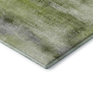 HomeRoots 9' X 12' Sage and Ivory Abstract Area Rug - Durable, Washable, UV Protected for Modern Living Spaces 648135