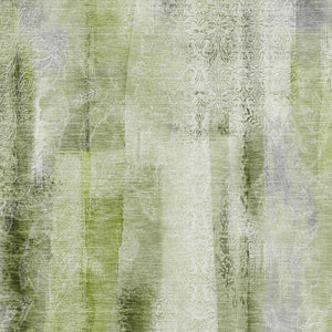 HomeRoots 9' X 12' Sage and Ivory Abstract Area Rug - Durable, Washable, UV Protected for Modern Living Spaces 648135