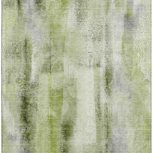 HomeRoots 9' X 12' Sage and Ivory Abstract Area Rug - Durable, Washable, UV Protected for Modern Living Spaces 648135