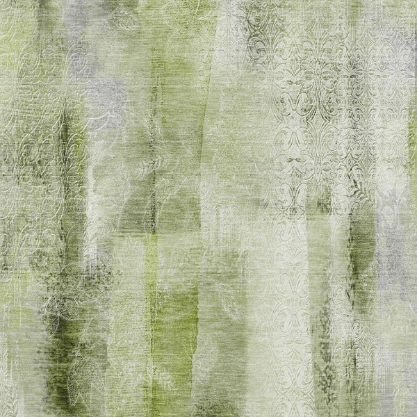 HomeRoots 10' X 14' Sage and Ivory Abstract Area Rug - Washable, UV-Protected, Stain-Resistant for Active Homes 648136