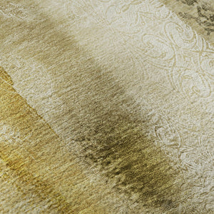 HomeRoots 8' Taupe and Ivory Abstract Washable Round Rug - Stylish, Durable, UV-Protected for Any Space 648139