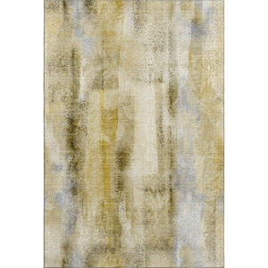 HomeRoots 9' X 12' Stylish Taupe and Ivory Abstract Washable Area Rug with UV Protection for Busy Homes 648141