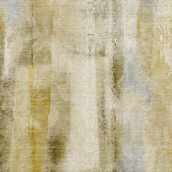 HomeRoots 9' X 12' Stylish Taupe and Ivory Abstract Washable Area Rug with UV Protection for Busy Homes 648141