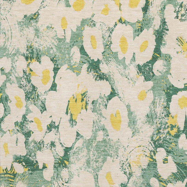 HomeRoots 10' X 14' Floral Washable Area Rug - Durable, UV-Protected, Soft for Kids & Pets - Brighten Your Space! 648166