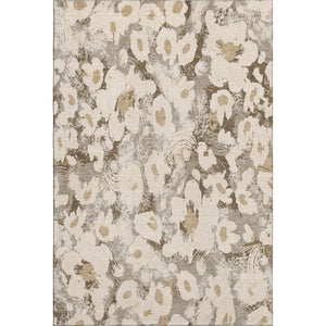 HomeRoots 9' X 12' Khaki Gray Floral Area Rug - Durable, Washable with UV Protection for Busy Homes & Styles 648171