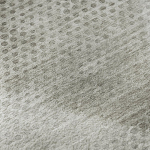 HomeRoots 8' Gray and Ivory Geometric Round Rug – Washable, UV Protected, Durable, Ideal for Busy Homes! 648187