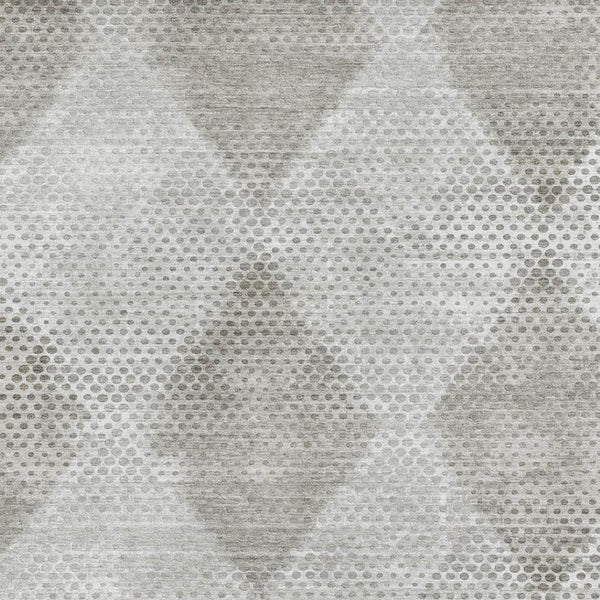 HomeRoots 8' X 10' Gray and Ivory Geometric Area Rug - Washable, UV Protected, Durable for High-Traffic Homes 648188