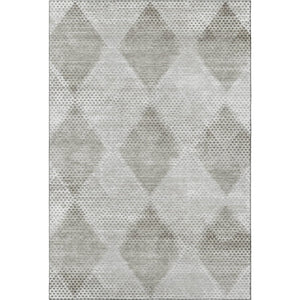 HomeRoots 8' X 10' Gray and Ivory Geometric Area Rug - Washable, UV Protected, Durable for High-Traffic Homes 648188