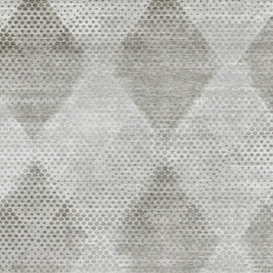 HomeRoots 9' X 12' Gray And Ivory Geometric Area Rug - Washable, Stain Resistant, UV Protected for Modern Homes 648189