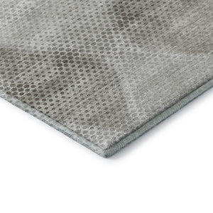 HomeRoots 10' X 14' Gray And Ivory Geometric Area Rug - Washable, UV Protected, Stain Resistant & Modern Design 648190