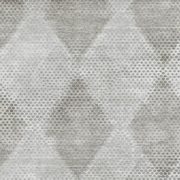 HomeRoots 10' X 14' Gray And Ivory Geometric Area Rug - Washable, UV Protected, Stain Resistant & Modern Design 648190