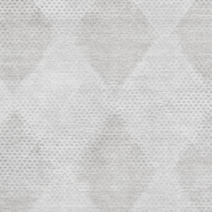 HomeRoots 8' X 10' Stylish Ivory & Silver Geometric Washable Area Rug with UV Protection for High-Traffic Spaces 648194