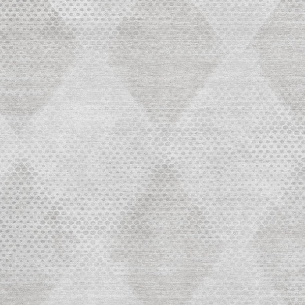 HomeRoots 8' X 10' Stylish Ivory & Silver Geometric Washable Area Rug with UV Protection for High-Traffic Spaces 648194