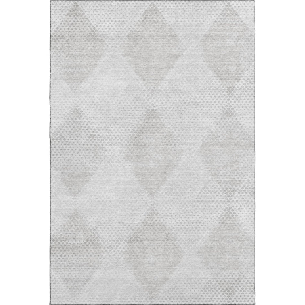 HomeRoots 10' X 14' Ivory and Silver Geometric Area Rug – Washable, UV Protected, Perfect for Modern Homes 648196