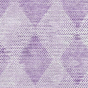 HomeRoots 5' X 8' Stylish Lavender & Ivory Geometric Washable Area Rug with UV Protection for Homes & Pets 648198