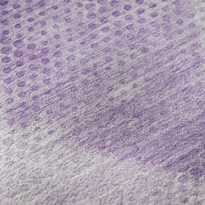 HomeRoots 8' Lavender and Ivory Geometric Round Rug - Washable, UV Protected, Durable for Busy Homes 648199