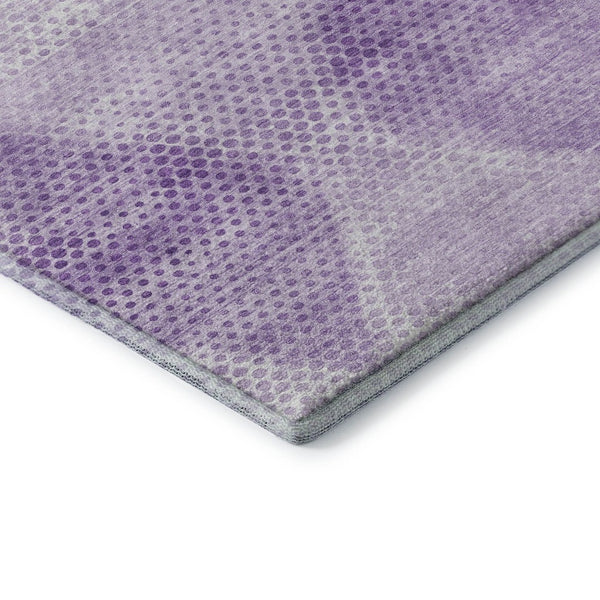 HomeRoots 8' X 10' Stylish Lavender & Ivory Geometric Washable Area Rug with UV Protection for Durability & Charm 648200