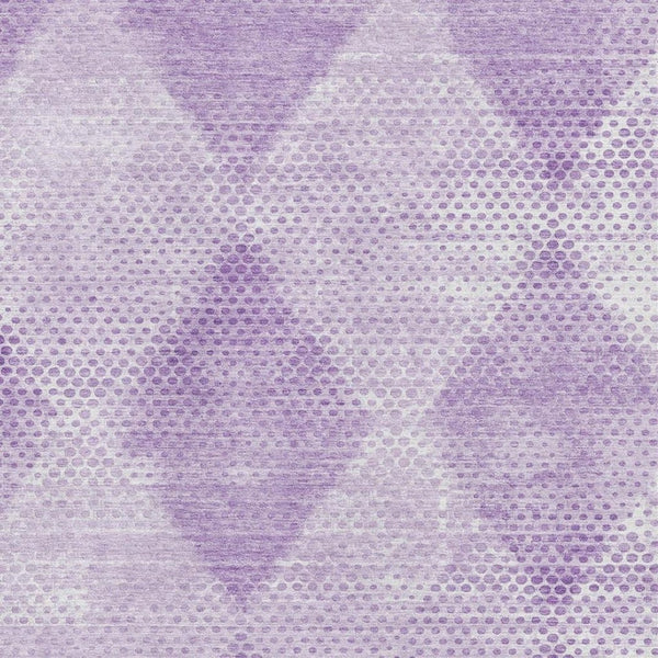HomeRoots 8' X 10' Stylish Lavender & Ivory Geometric Washable Area Rug with UV Protection for Durability & Charm 648200