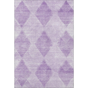 HomeRoots 8' X 10' Stylish Lavender & Ivory Geometric Washable Area Rug with UV Protection for Durability & Charm 648200