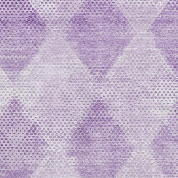 HomeRoots 9' X 12' Lavender & Ivory Geometric Area Rug - Washable, UV Protected, Modern Design for High-Traffic Spaces 648201