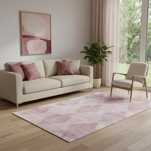 HomeRoots 5' X 8' Merlot And Ivory Geometric Washable Area Rug – Stain-Resistant, UV-Protected & Stylish! 648204