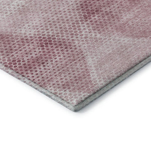 HomeRoots 8' Merlot and Ivory Geometric Round Rug - Stylish, Stain-Resistant & UV Protected for Any Space 648205