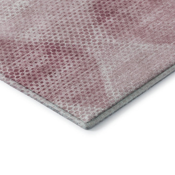 HomeRoots 8' Merlot and Ivory Geometric Round Rug - Stylish, Stain-Resistant & UV Protected for Any Space 648205