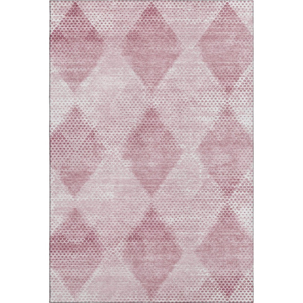 HomeRoots 8' X 10' Merlot & Ivory Geometric Washable Area Rug - Durable, UV-Protected, Easy-Care Design for Homes 648206