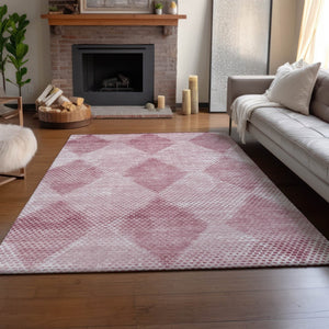 HomeRoots 8' X 10' Merlot & Ivory Geometric Washable Area Rug - Durable, UV-Protected, Easy-Care Design for Homes 648206