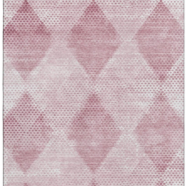 HomeRoots 8' X 10' Merlot & Ivory Geometric Washable Area Rug - Durable, UV-Protected, Easy-Care Design for Homes 648206